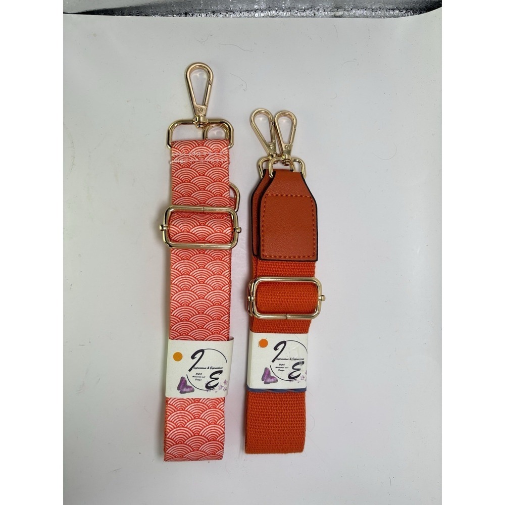 Orange 1.5" Adjustable Replacement Purse Crossbody Strap Bundle w/Gold Hrdwre